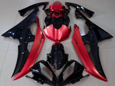 2008-2016 Gloss Black & Candy Red Yamaha R6 Motorcycle Fairing UK
