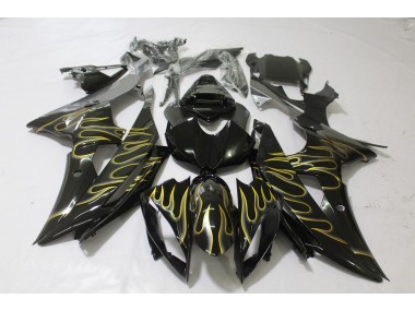 2008-2016 Gloss Black & Flame Yamaha R6 Motorcycle Fairing UK