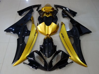 2008-2016 Gloss Black & Gold Yamaha R6 Motorcycle Fairing UK