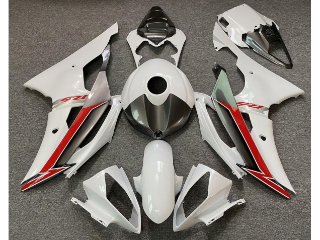 2008-2016 Gloss White Silver and Red Yamaha R6 Motorcycle Fairing UK 2008-2016 Gloss White Silver and Red Yamaha R6 Motorcycle Fairing UK