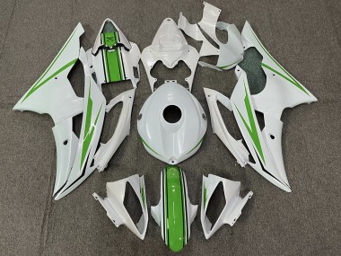 2008-2016 Gloss White and Green Yamaha R6 Motorcycle Fairing UK