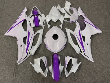 2008-2016 Gloss White and Purple Yamaha R6 Motorcycle Fairing UK
