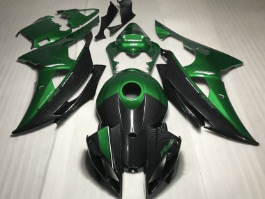 2008-2016 Green w Carbon Style Yamaha R6 Motorcycle Fairing UK
