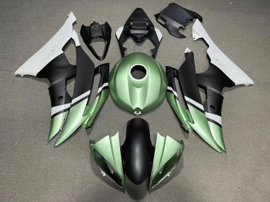 2008-2016 Matte Black and Green Yamaha R6 Motorcycle Fairing UK