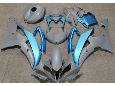 2008-2016 Matte Grey & Sky Blue Yamaha R6 Motorcycle Fairing UK