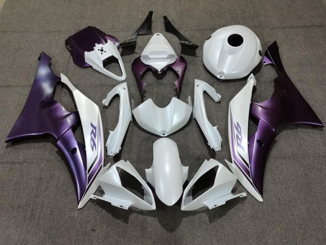 2008-2016 Matte White and Purple Yamaha R6 Motorcycle Fairing UK 2008-2016 Matte White and Purple Yamaha R6 Motorcycle Fairing UK