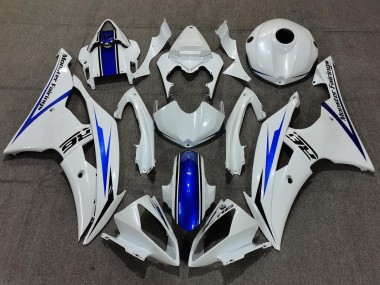 2008-2016 Pearl White and Blue Yamaha R6 Motorcycle Fairing UK