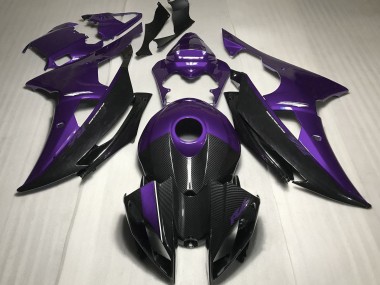 2008-2016 Purple w Carbon Style Yamaha R6 Motorcycle Fairing UK