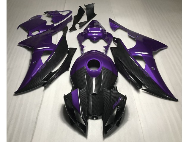 2008-2016 Purple w Carbon Style Yamaha R6 Motorcycle Fairing UK 2008-2016 Purple w Carbon Style Yamaha R6 Motorcycle Fairing UK