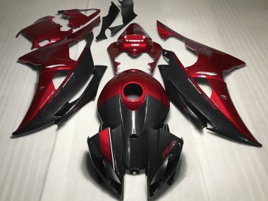 2008-2016 Red w Carbon Style Yamaha R6 Motorcycle Fairing UK