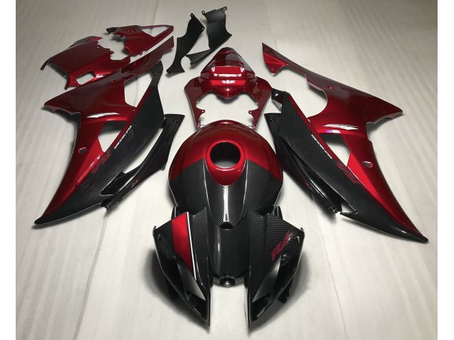 2008-2016 Red w Carbon Style Yamaha R6 Motorcycle Fairing UK 2008-2016 Red w Carbon Style Yamaha R6 Motorcycle Fairing UK