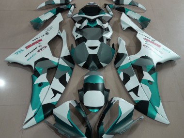 2008-2016 Seafoam Green Snow Camo Yamaha R6 Motorcycle Fairing UK