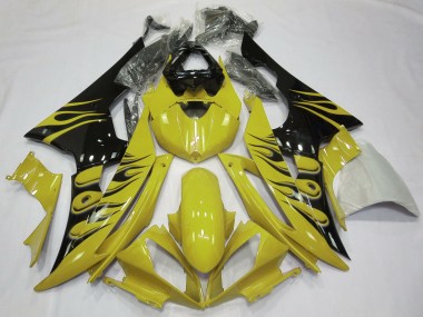2008-2016 Yellow Flame Style Yamaha R6 Motorcycle Fairing UK