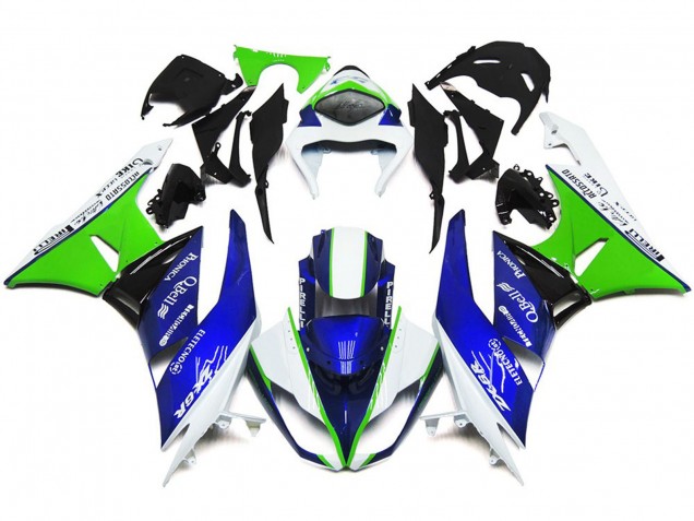 2009-2012 Deep Blue Green and White Kawasaki ZX6R Motorcycle Fairing UK 2009-2012 Deep Blue Green and White Kawasaki ZX6R Motorcycle Fairing UK