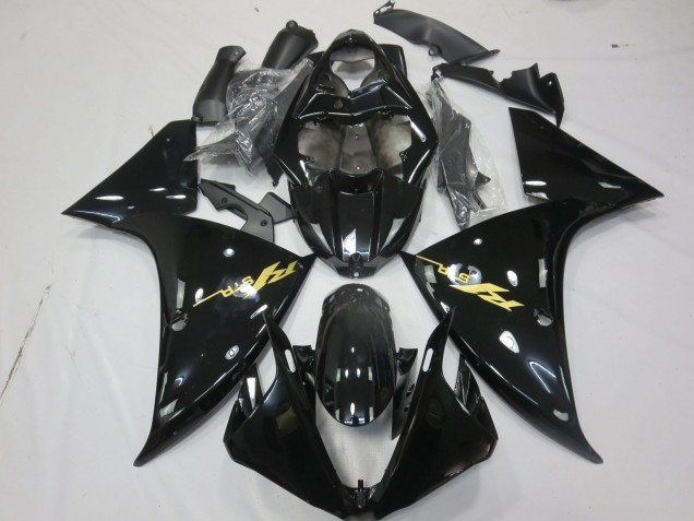 2009-2012 Gloss Black Gold Yamaha R1 Motorcycle Fairing UK 2009-2012 Gloss Black Gold Yamaha R1 Motorcycle Fairing UK