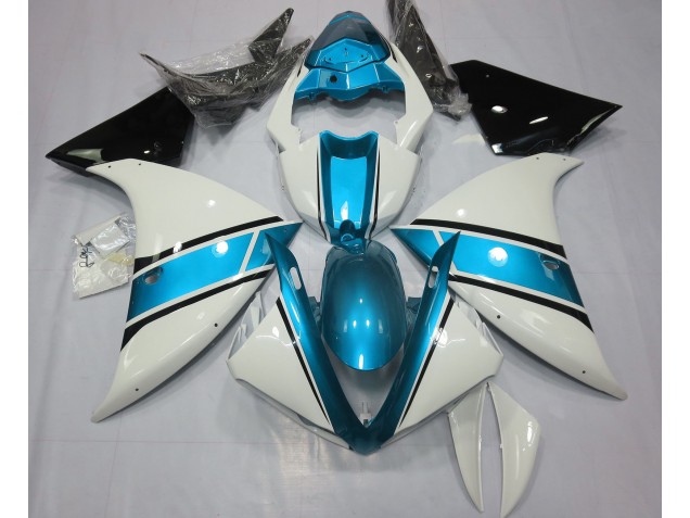 2009-2012 Gloss White and Light Blue Yamaha R1 Motorcycle Fairing UK 2009-2012 Gloss White and Light Blue Yamaha R1 Motorcycle Fairing UK