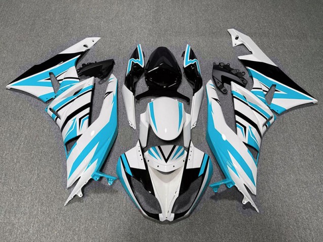 2009-2012 Light Blue White and Black Zag Kawasaki ZX6R Motorcycle Fairing UK 2009-2012 Light Blue White and Black Zag Kawasaki ZX6R Motorcycle Fairing UK