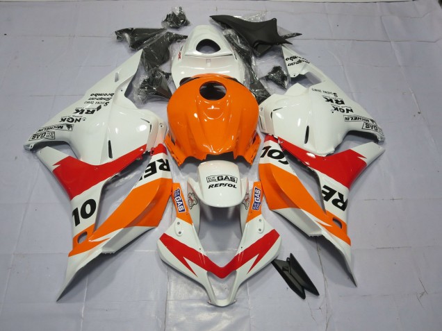 2009-2012 Light Orange and White Repsol Honda CBR600RR Motorcycle Fairing UK 2009-2012 Light Orange and White Repsol Honda CBR600RR Motorcycle Fairing UK