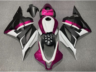 2009-2012 Matte Black and Pink Star Honda CBR600RR Motorcycle Fairing UK
