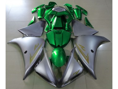 2009-2012 Matte Silver & Green Yamaha R1 Motorcycle Fairing UK