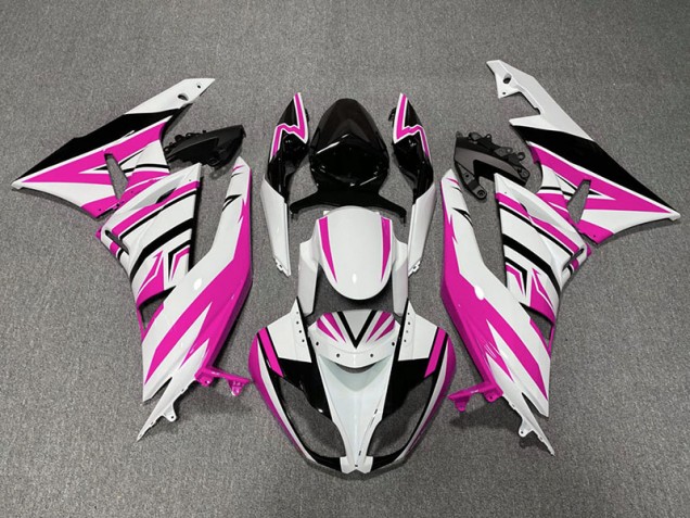 2009-2012 Pink White and Black Zag Kawasaki ZX6R Motorcycle Fairing UK 2009-2012 Pink White and Black Zag Kawasaki ZX6R Motorcycle Fairing UK