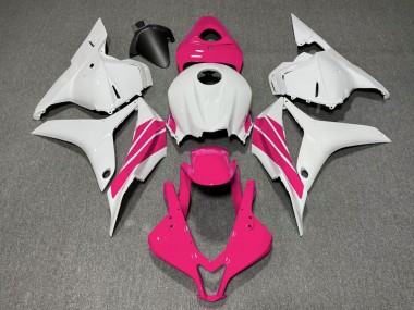 2009-2012 Pink and White Side Stripe Honda CBR600RR Motorcycle Fairing UK