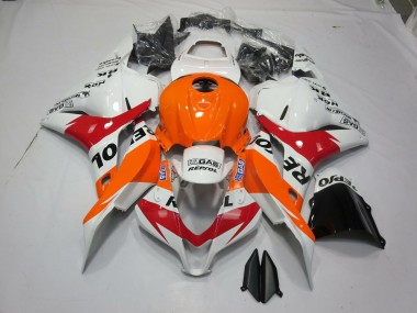 2009-2012 White Orange Repsol Honda CBR600RR Motorcycle Fairing UK
