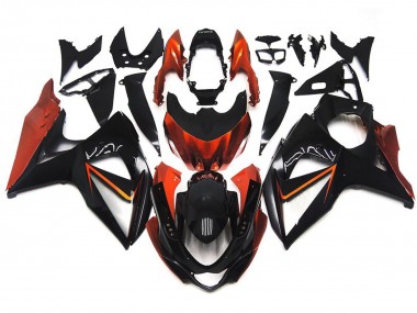 2009-2016 Custom Orange and Black with Silver inlay Suzuki GSXR 1000 Motorcycle Fairing UK