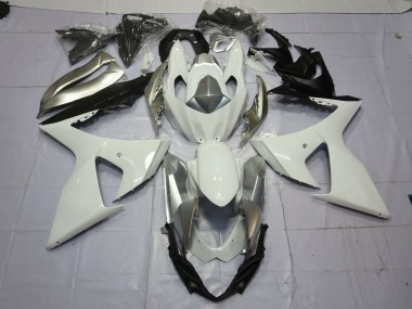 2009-2016 Silver and White Suzuki GSXR 1000 Motorcycle Fairing UK