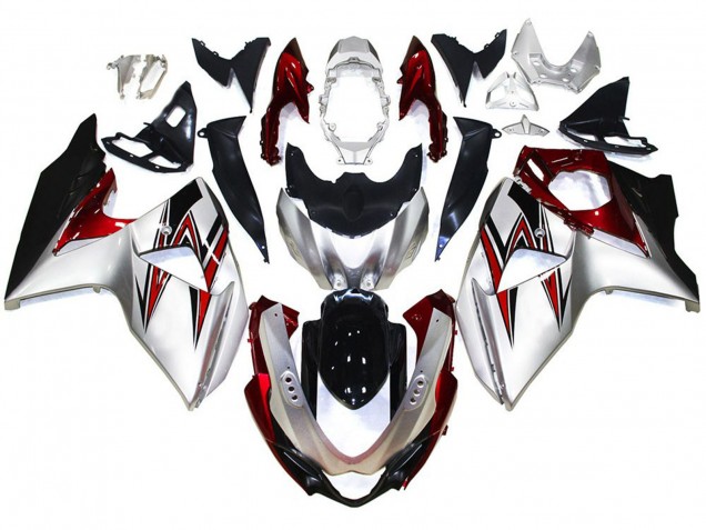 2009-2016 Silver with Red Hints Suzuki GSXR 1000 Motorcycle Fairing UK 2009-2016 Silver with Red Hints Suzuki GSXR 1000 Motorcycle Fairing UK
