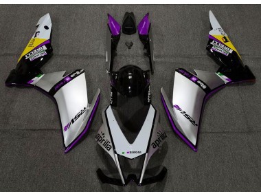 2010-2015 Silver Pirelli & Purple Aprilia RSV4 1000 Motorcycle Fairing UK