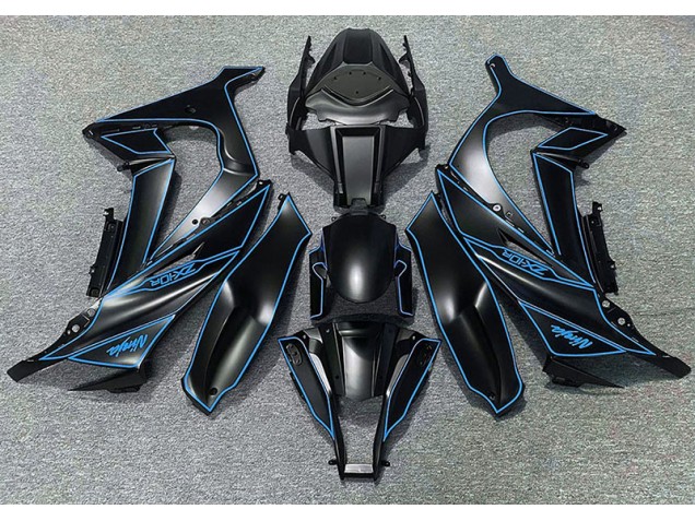 2011-2015 Matte Black & Blue Lining Kawasaki ZX10R Motorcycle Fairing UK 2011-2015 Matte Black & Blue Lining Kawasaki ZX10R Motorcycle Fairing UK
