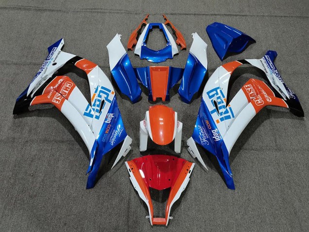 2011-2015 White Blue and Orange Kawasaki ZX10R Motorcycle Fairing UK 2011-2015 White Blue and Orange Kawasaki ZX10R Motorcycle Fairing UK