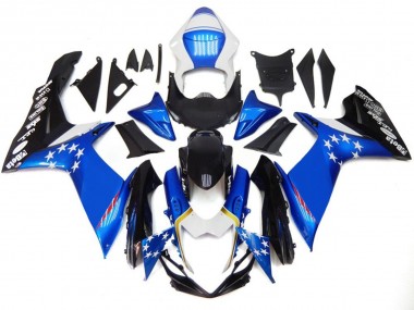 2011-2020 Blue Style With Red Stars Suzuki GSXR 600-750 Motorcycle Fairing UK