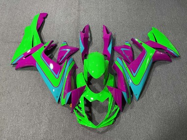 2011-2020 Green Light Blue and Magenta Suzuki GSXR 600-750 Motorcycle Fairing UK