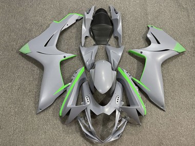 2011-2020 Matte Nardo Gray & Green Accents Suzuki GSXR 600-750 Motorcycle Fairing UK