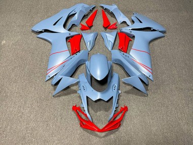 2011-2020 Matte Sky Blue & Red Suzuki GSXR 600-750 Motorcycle Fairing UK