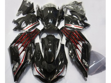 2012-2019 Gloss Black & Red Kawasaki ZX14R Motorcycle Fairing UK