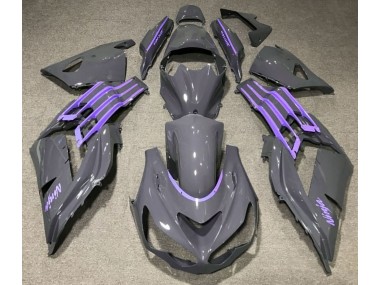 2012-2019 Nardo Gray & Purple Kawasaki ZX14R Motorcycle Fairing UK