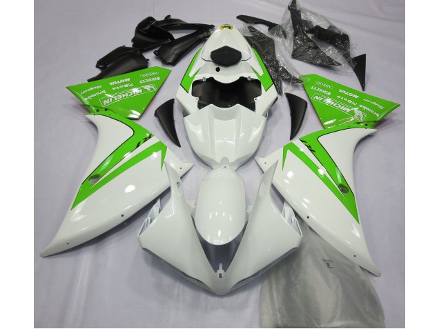 2013-2014 Gloss White and Green Yamaha R1 Motorcycle Fairing UK 2013-2014 Gloss White and Green Yamaha R1 Motorcycle Fairing UK
