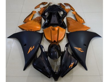 2013-2014 Matte Black and Orange Yamaha R1 Motorcycle Fairing UK
