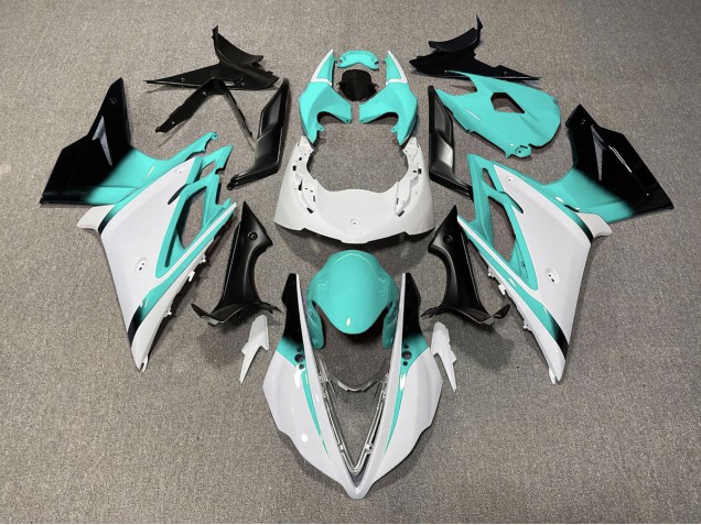 2013-2016 Gloss White and Teal Triumph Daytona 675 Motorcycle Fairing UK 2013-2016 Gloss White and Teal Triumph Daytona 675 Motorcycle Fairing UK