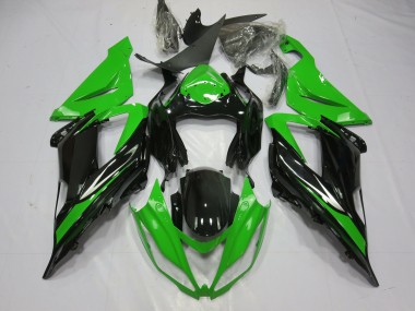 2013-2018 Black and Green Kawasaki ZX6R Motorcycle Fairing UK