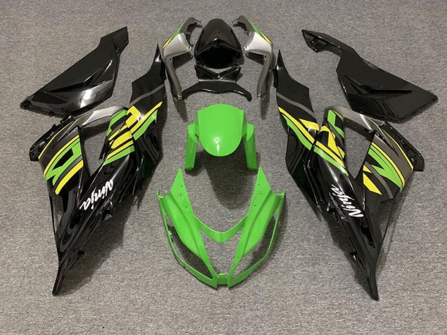 2013-2018 Gloss Black & Green Racing Kawasaki ZX6R Motorcycle Fairing UK 2013-2018 Gloss Black & Green Racing Kawasaki ZX6R Motorcycle Fairing UK