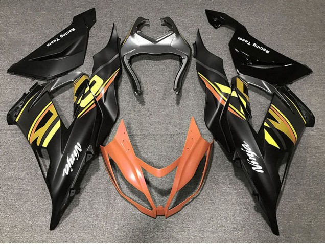 2013-2018 Gloss Black & Orange Kawasaki ZX6R Motorcycle Fairing UK 2013-2018 Gloss Black & Orange Kawasaki ZX6R Motorcycle Fairing UK