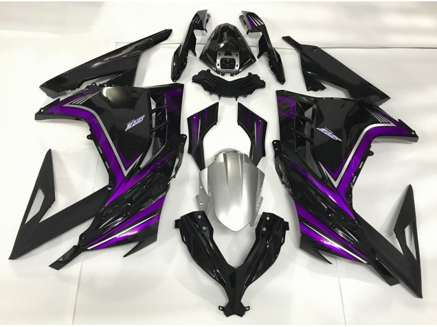 2013-2018 Gloss Black & Purple Kawasaki Ninja 300 Motorcycle Fairing UK 2013-2018 Gloss Black & Purple Kawasaki Ninja 300 Motorcycle Fairing UK