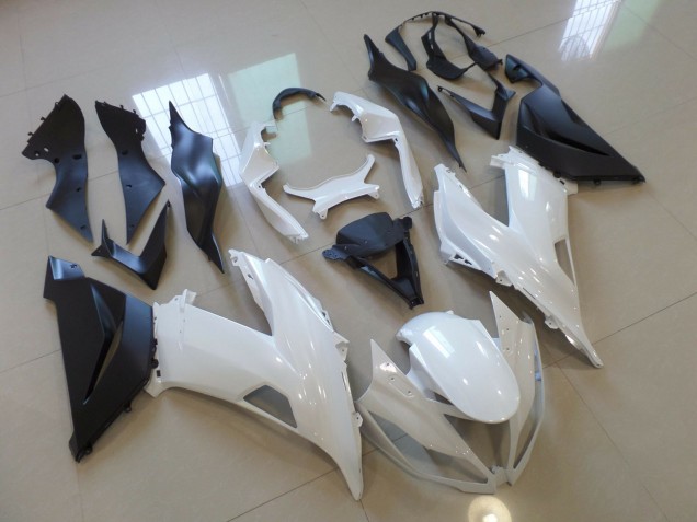 2013-2018 Gloss White Black Kawasaki ZX6R Motorcycle Fairing UK 2013-2018 Gloss White Black Kawasaki ZX6R Motorcycle Fairing UK