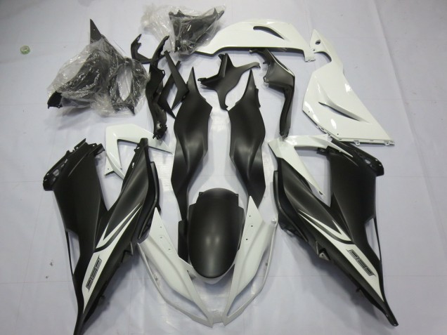 2013-2018 Matte Black White Kawasaki ZX6R Motorcycle Fairing UK 2013-2018 Matte Black White Kawasaki ZX6R Motorcycle Fairing UK