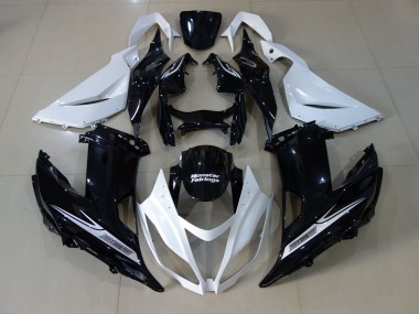 2013-2018 Pearl White and Black Kawasaki ZX6R Motorcycle Fairing UK