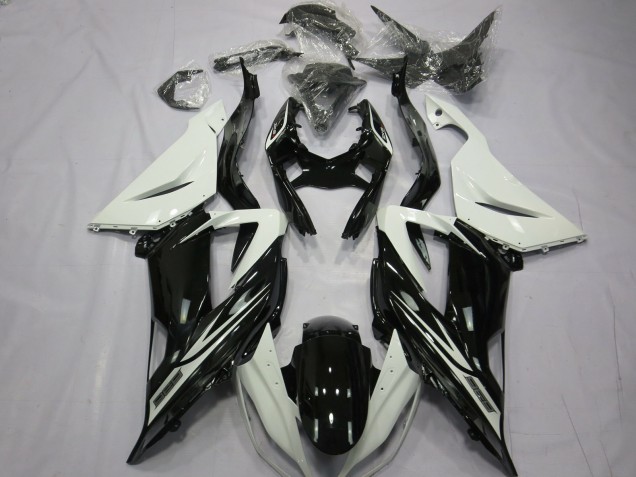 2013-2018 Plain Gloss Black White Kawasaki ZX6R Motorcycle Fairing UK 2013-2018 Plain Gloss Black White Kawasaki ZX6R Motorcycle Fairing UK